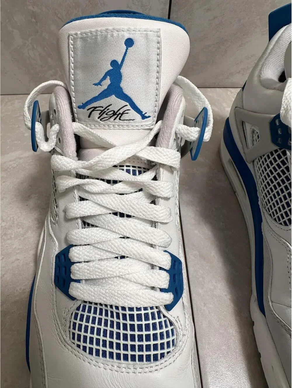 Nike Air Jordan 4 Retro White Military Blue Men's 9 sneakers Style 308497-105